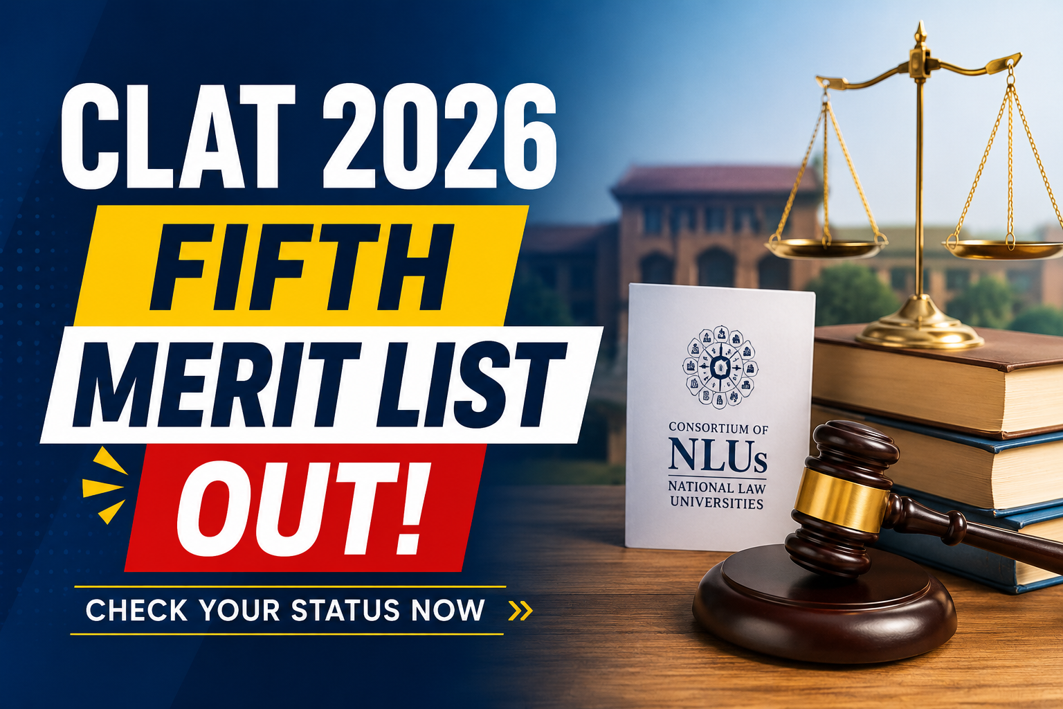CLAT 2026 Fifth Merit List OUT