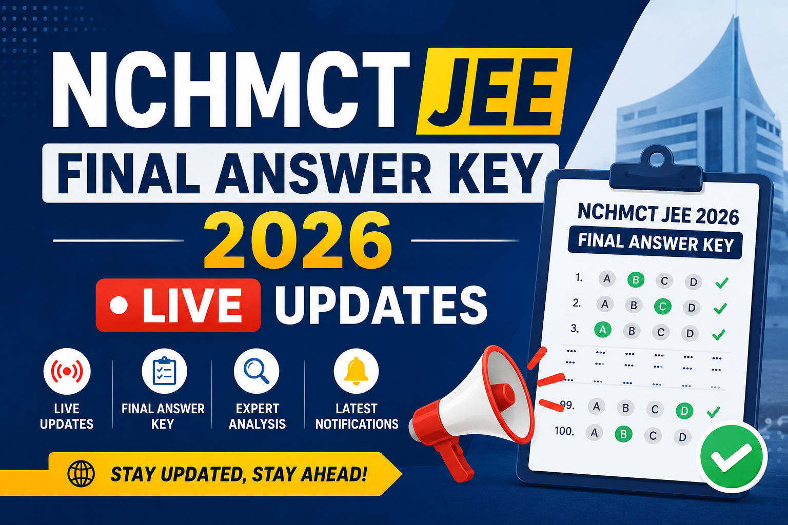 NCHMCT JEE Final Answer Key 2026 Live