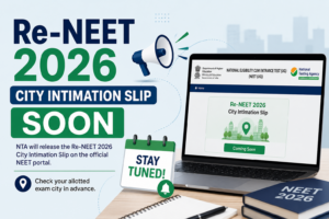Re-NEET 2026 City Intimation Slip Soon @neet.nta.nic.in; How to Check Revised Exam City Online?