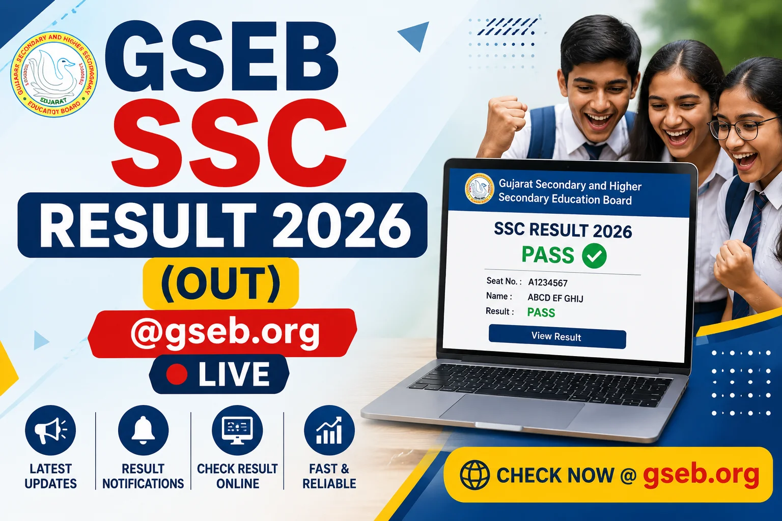 GSEB SSC Result 2026 (OUT) @gseb.org Live