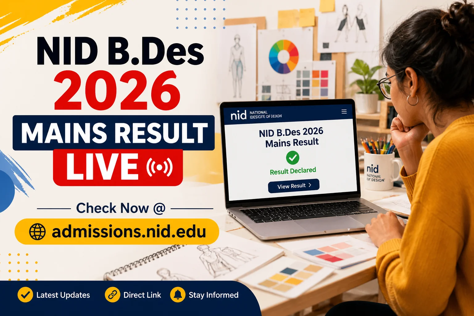 NID B.Des 2026 Mains Result Live Updates