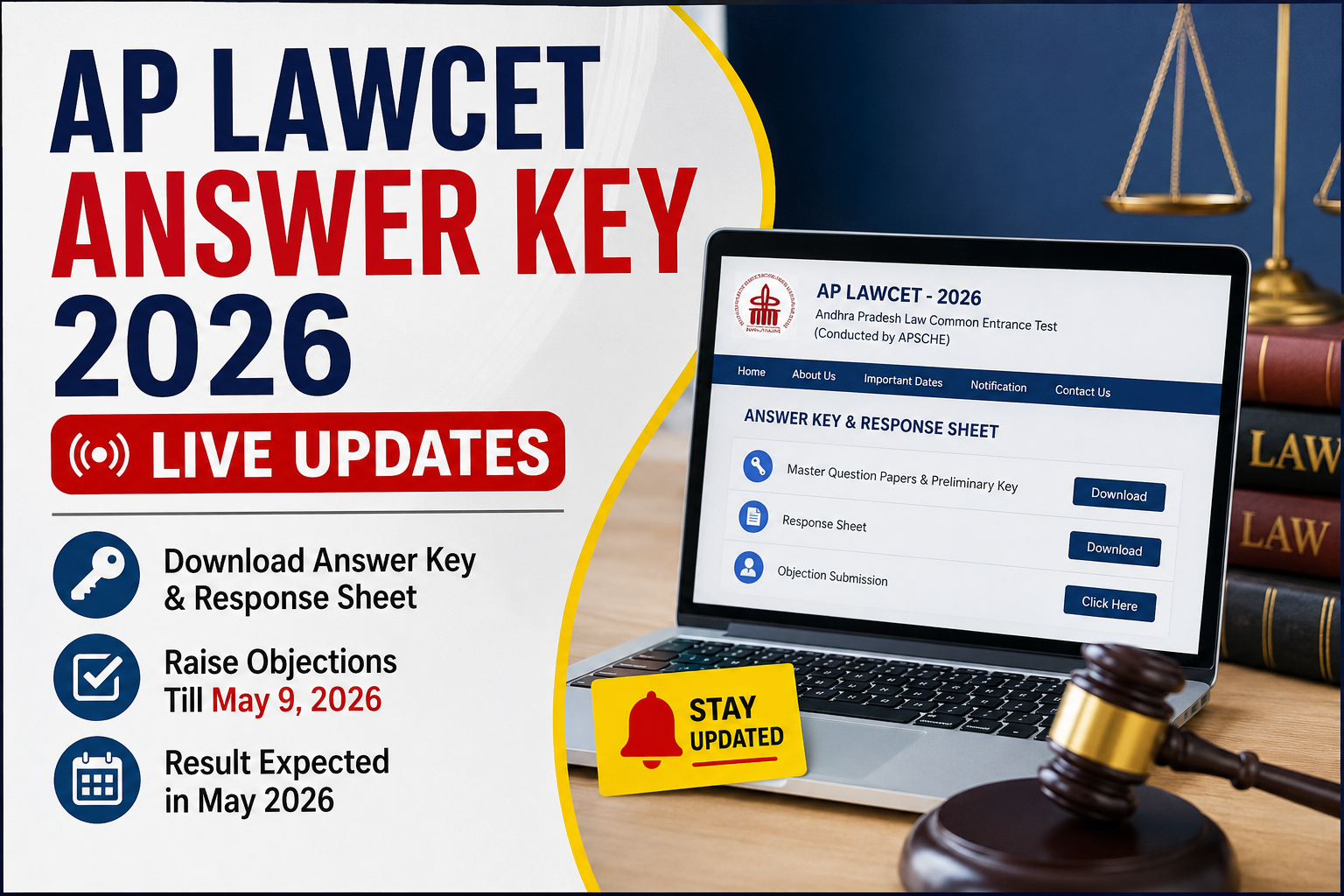 AP LAWCET Answer Key 2026 LIVE: Download Response Sheet @ cets.apsche.ap.gov.in, Raise Objections Till May 9
