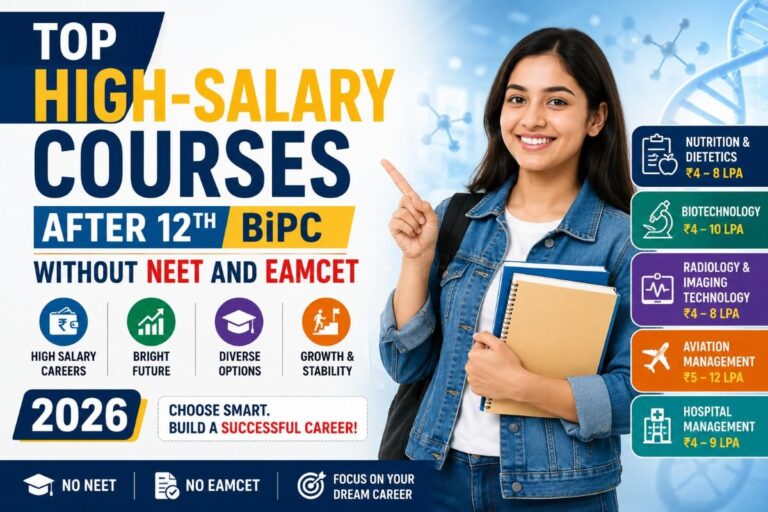 Top High-Salary Courses After 12th BiPC Without NEET and EAMCET 2026
