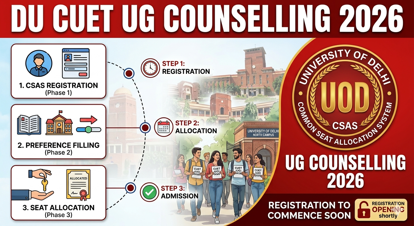 DU CUET UG Counselling 2026 Registration To Commence Soon