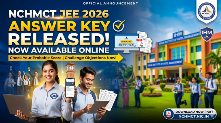 NCHMCT JEE 2026 Answer Key RELEASED