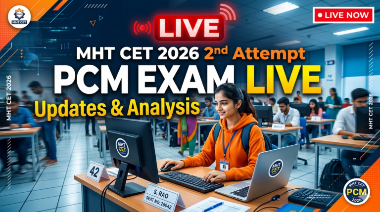 MHT CET 2026 2nd Attempt PCM Exam LIVE