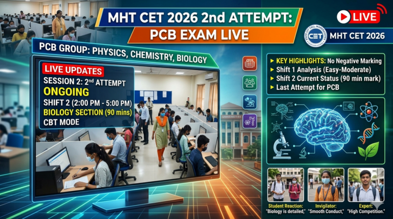 MHT CET 2026 2nd Attempt PCB Exam Live