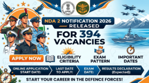 NDA 2 Notification 2026 Released for 394 Vacancies: Register at UPSC; Check Eligibility, Exam Date, Selection Process and More