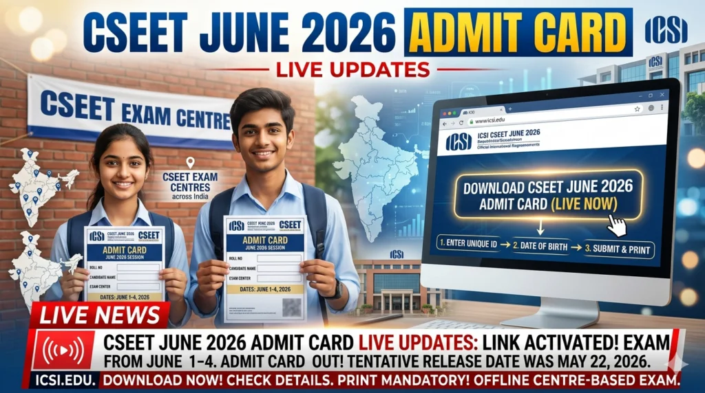 CSEET June 2026 Admit Card Live Updates
