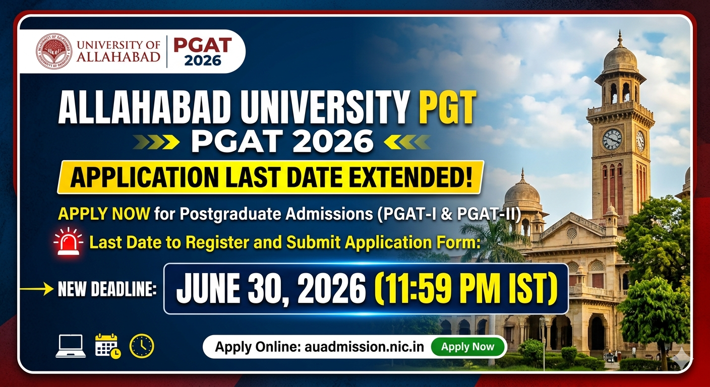 Allahabad University PGAT 2026 Application Last Date Extended