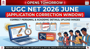 UGC NET 2026 June Application Correction Window Opens Tomorrow