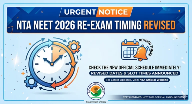 NTA NEET Re-Exam 2026 Timing Revised
