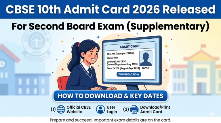 CBSE 10th Admit Card 2026 Released for Second Board Exam