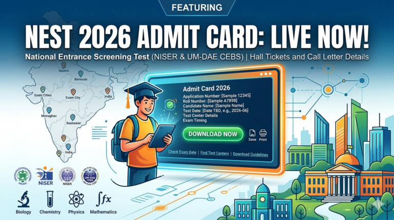 NEST 2026 Admit Card Live Updates