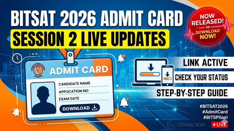 BITSAT 2026 Admit Card Session 2 (OUT) Live