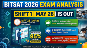 BITSAT 2026 May 26 Shift 1 Analysis OUT: Section-Wise Difficulty, Expected Cutoff Score