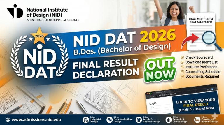 NID DAT B.Des Final Result 2026 Live Updates