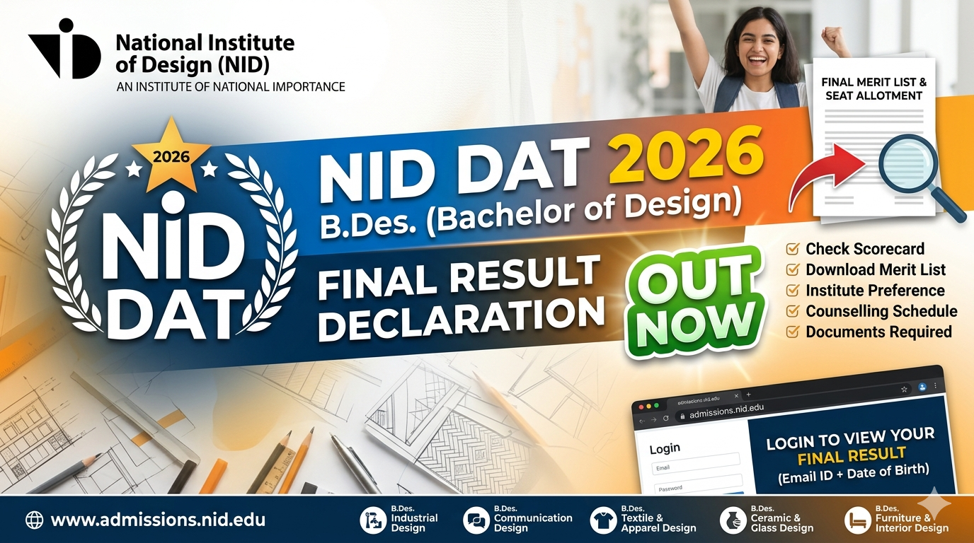 NID DAT B.Des Final Result 2026 Live Updates