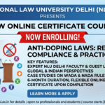 NLU Delhi Launches New Online Certificate Course on Anti-Doping Laws