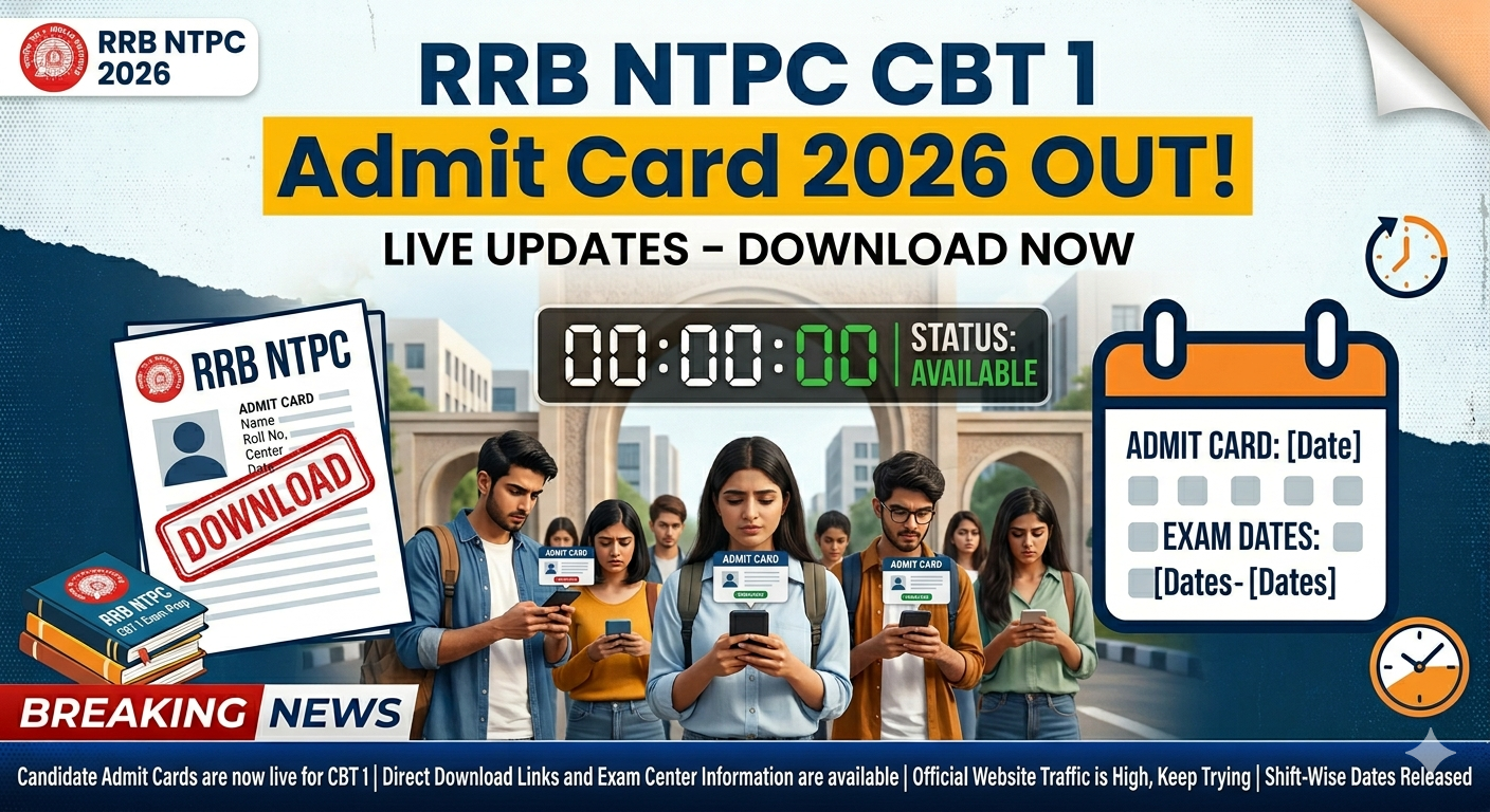 RRB NTPC CBT 1 Admit Card 2026 OUT Live: