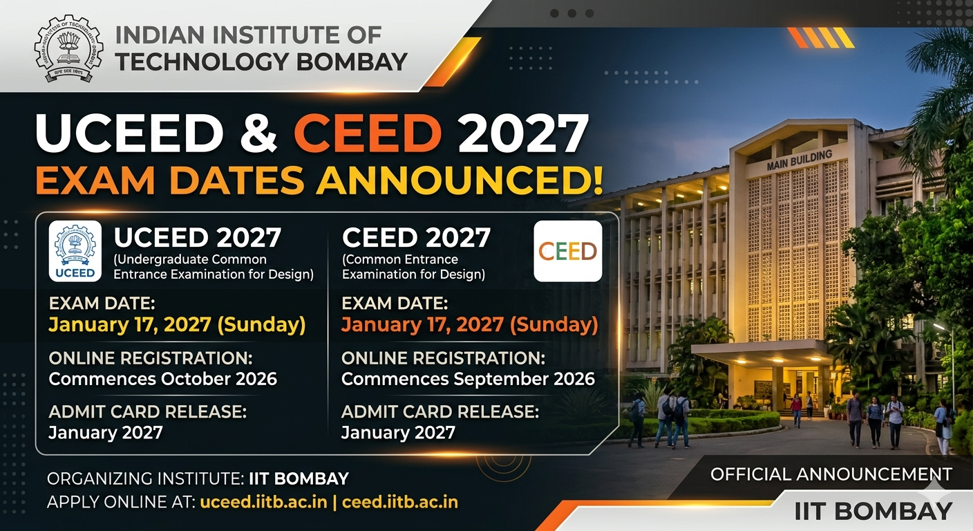 IIT Bombay Announces UCEED and CEED 2027 Exam Dates