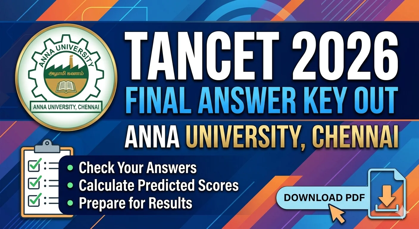 TANCET 2026 Final Answer Key OUT at Anna University