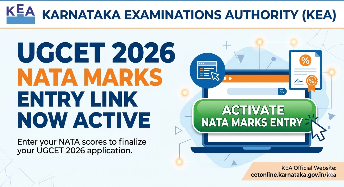KEA Activates UGCET 2026 NATA Marks Entry Link on Official Website