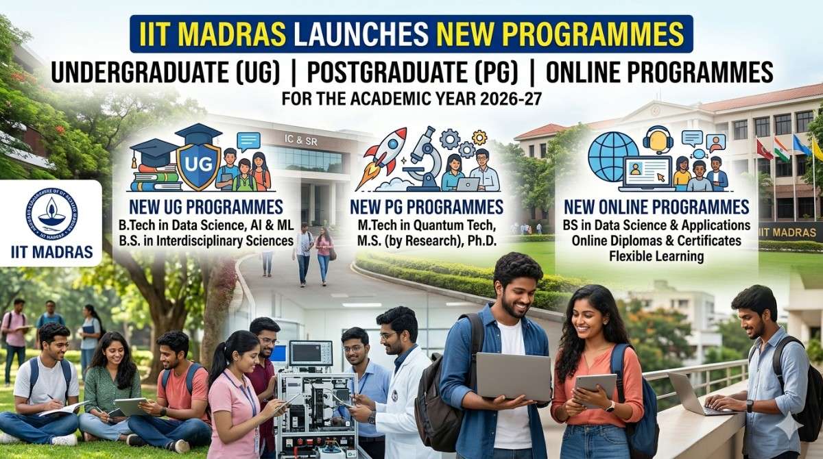 IIT Madras Launches New UG, PG and Online Programmes for 2026-27