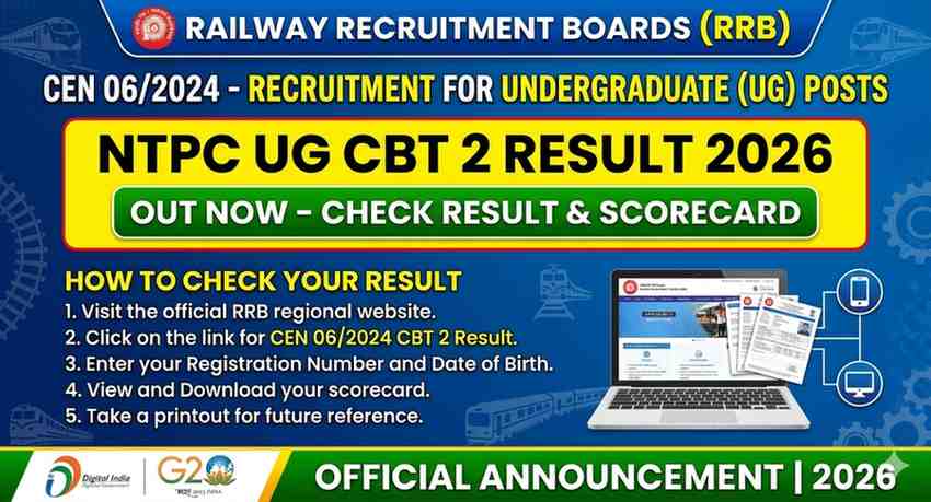 RRB NTPC UG CBT 2 Result 2026 OUT for CEN 06/2024