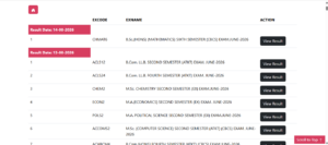 Jiwaji University Results Latest Announcements