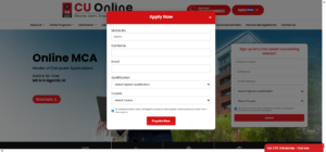 CU Online MCA Application Form