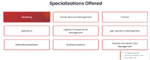Symbiosis Online MBA Specialisations
