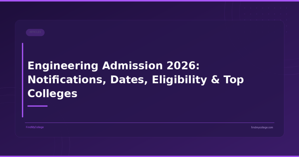 Engineering Admission 2026: Notifications, Dates, Eligibility & Top Colleges