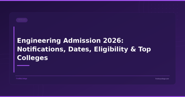 Engineering Admission 2026: Notifications, Dates, Eligibility & Top Colleges