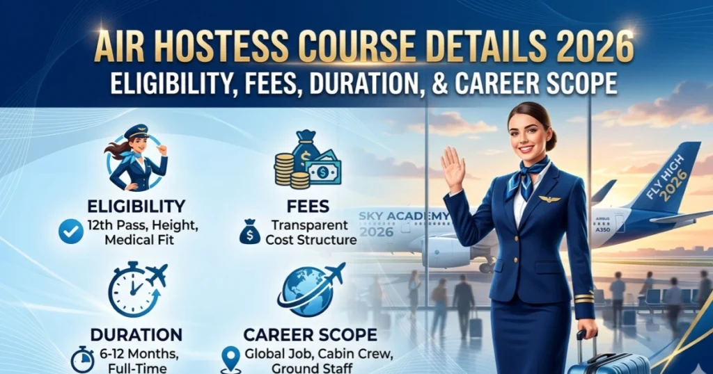 Air Hostess Course Details 2026: Eligibility, Fees, Duration, & Career Scope
