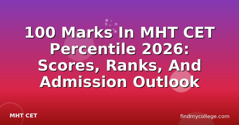 100 Marks In MHT CET Percentile 2026: Scores, Ranks, And Admission Outlook