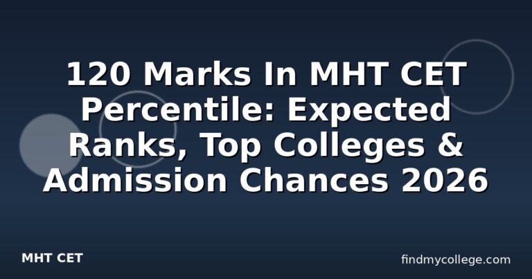 120 Marks In MHT CET Percentile: Expected Ranks, Top Colleges & Admission Chances 2026