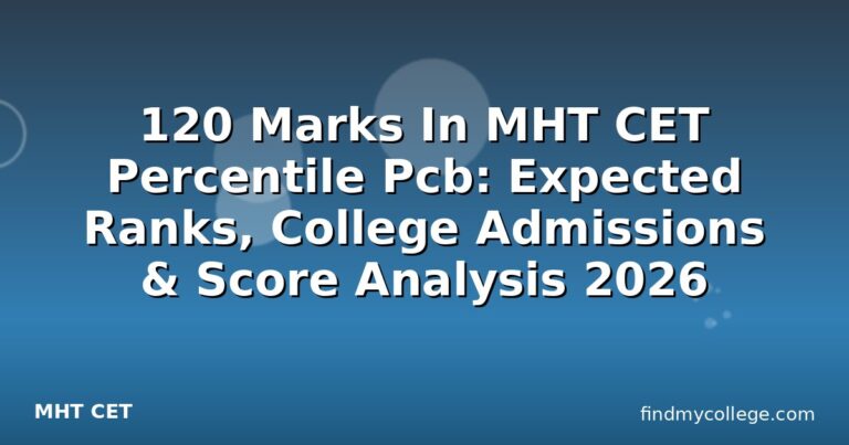 120 Marks In MHT CET Percentile Pcb: Expected Ranks, College Admissions & Score Analysis 2026