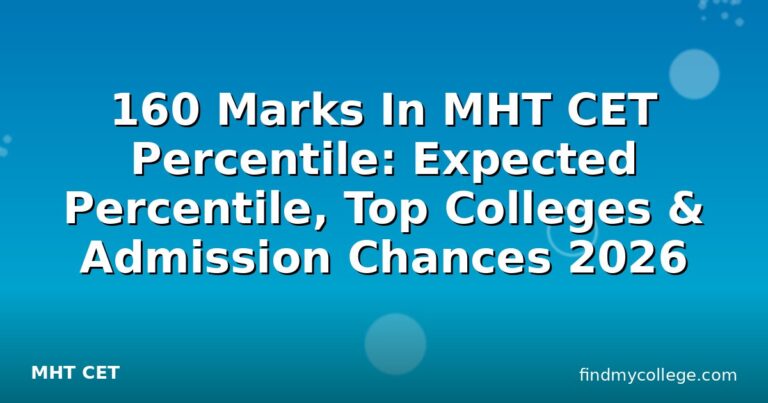 160 Marks In MHT CET Percentile: Expected Percentile, Top Colleges & Admission Chances 2026