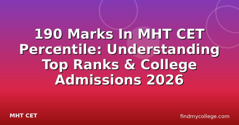 190 Marks In MHT CET Percentile: Understanding Top Ranks & College Admissions 2026