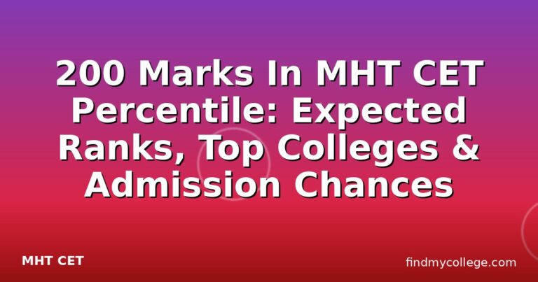 200 Marks In MHT CET Percentile: Expected Ranks, Top Colleges & Admission Chances