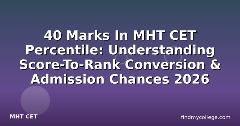 40 Marks In MHT CET Percentile: Understanding Score-To-Rank Conversion & Admission Chances 2026