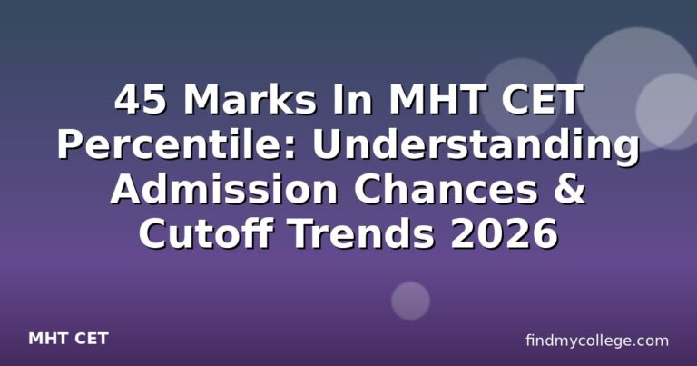 45 Marks In MHT CET Percentile: Understanding Admission Chances & Cutoff Trends 2026