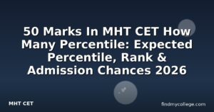 50 Marks In MHT CET How Many Percentile: Expected Percentile, Rank & Admission Chances 2026