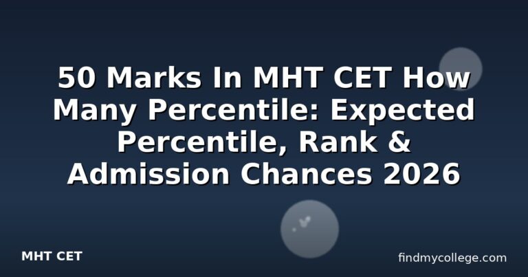 50 Marks In MHT CET How Many Percentile: Expected Percentile, Rank & Admission Chances 2026