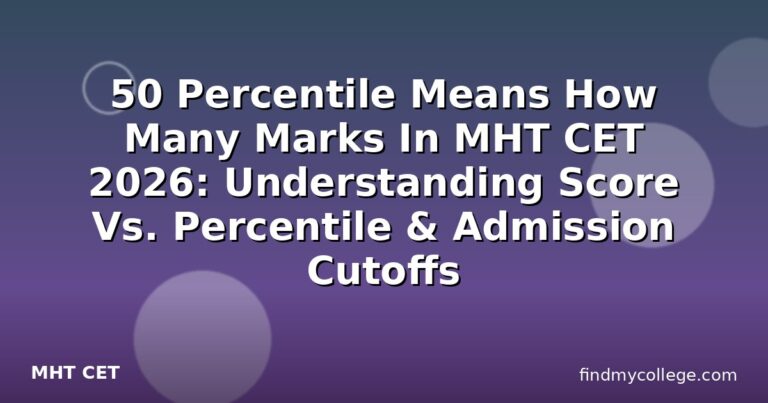 50 Percentile Means How Many Marks In MHT CET 2026: Understanding Score Vs. Percentile & Admission Cutoffs