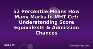 52 Percentile Means How Many Marks In MHT Cet: Understanding Score Equivalents & Admission Chances