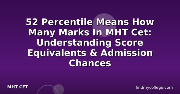 52 Percentile Means How Many Marks In MHT Cet: Understanding Score Equivalents & Admission Chances