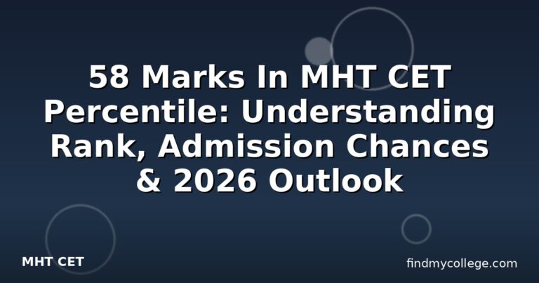58 Marks In MHT CET Percentile: Understanding Rank, Admission Chances & 2026 Outlook