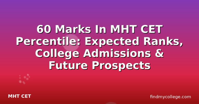 60 Marks In MHT CET Percentile: Expected Ranks, College Admissions & Future Prospects
